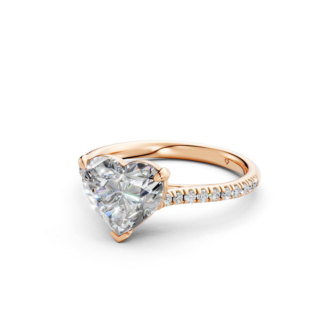 Aayra Heart Solitaire Diamond Womens Ring