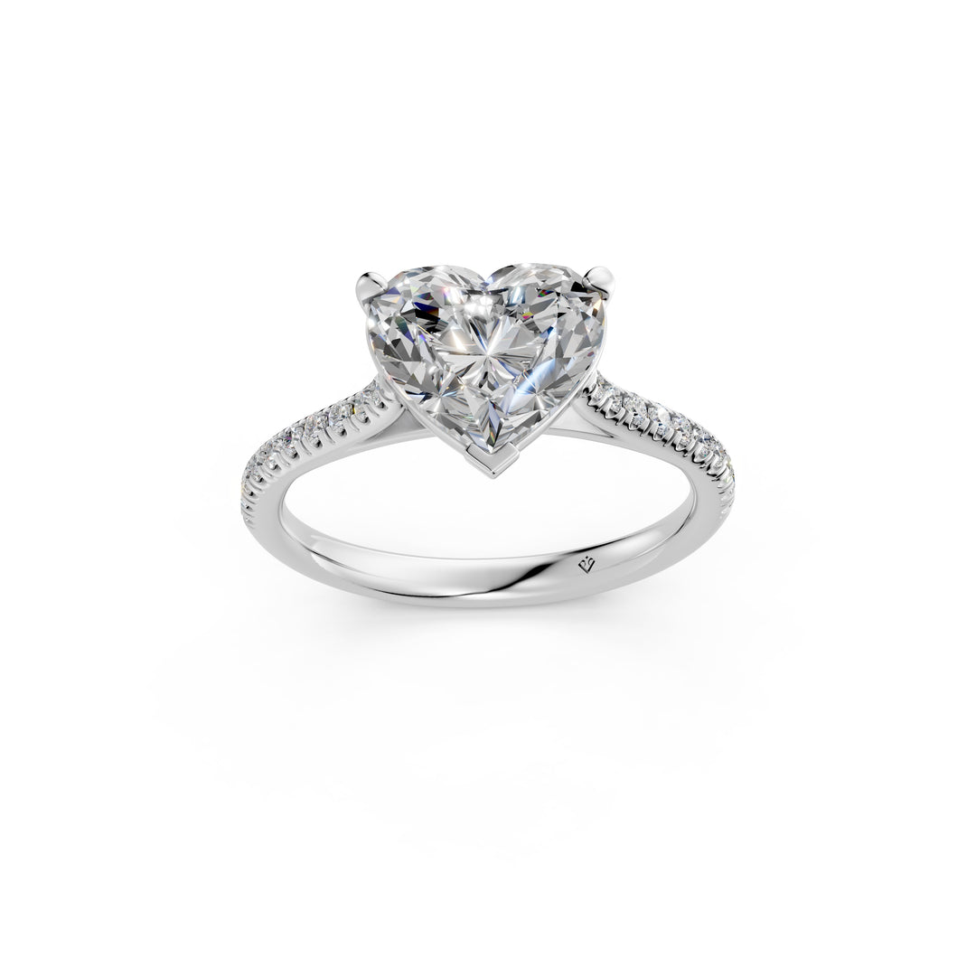 Aayra Heart Solitaire Diamond Womens Ring