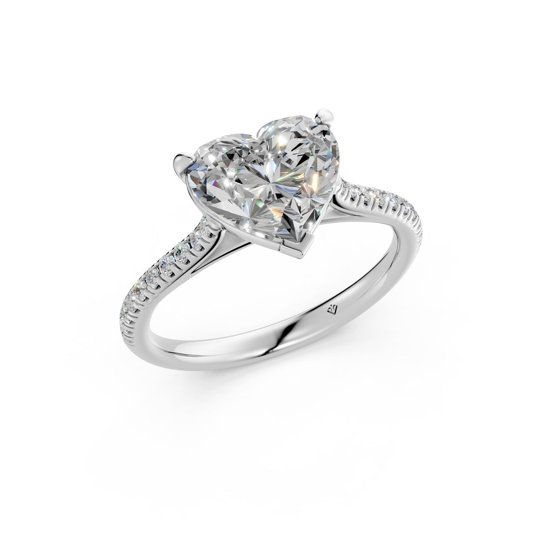 Aayra Heart Solitaire Diamond Womens Ring