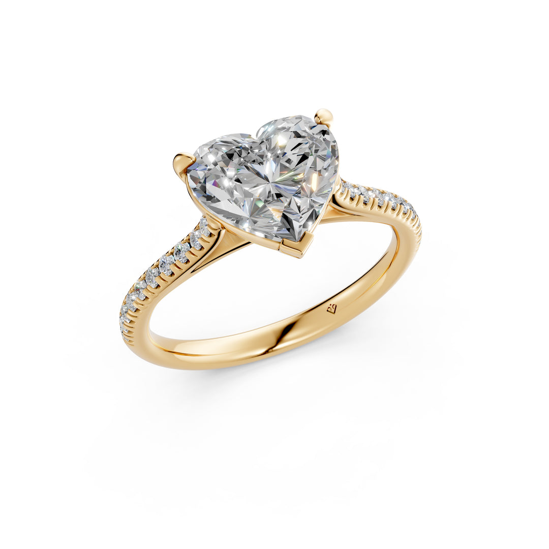 Aayra Heart Solitaire Diamond Womens Ring