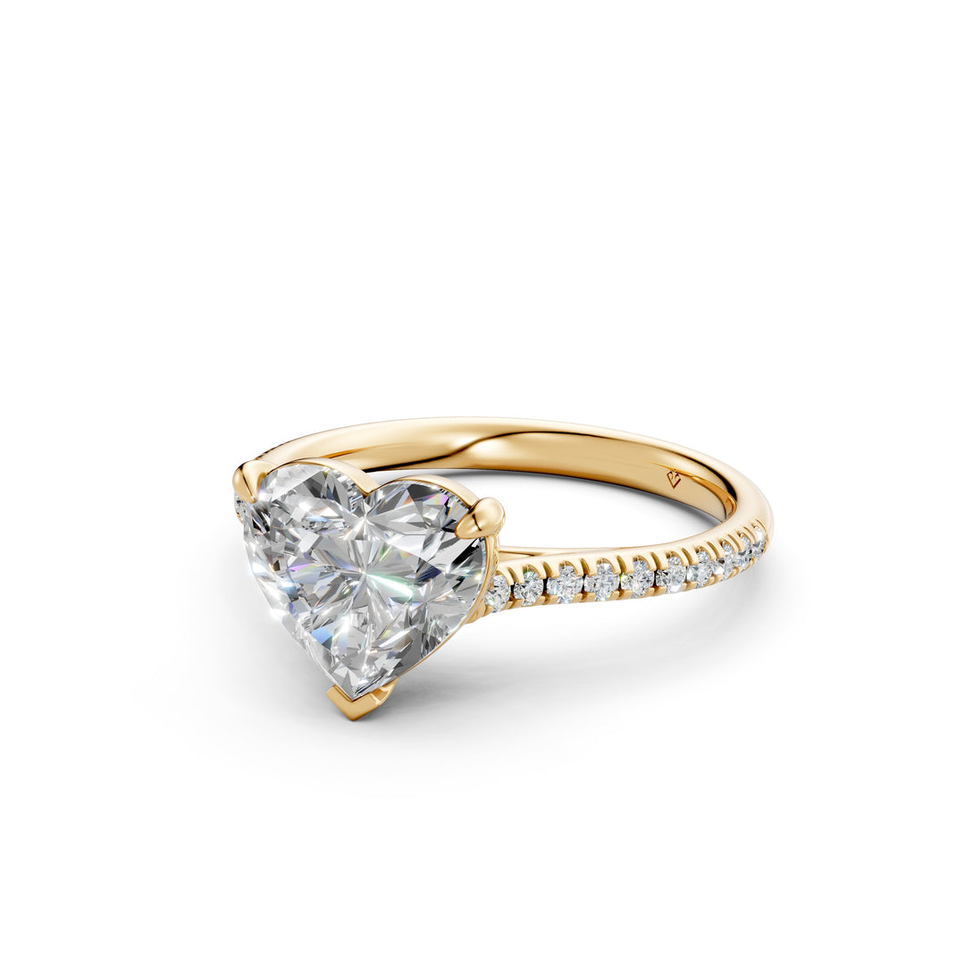 Aayra Heart Solitaire Diamond Womens Ring