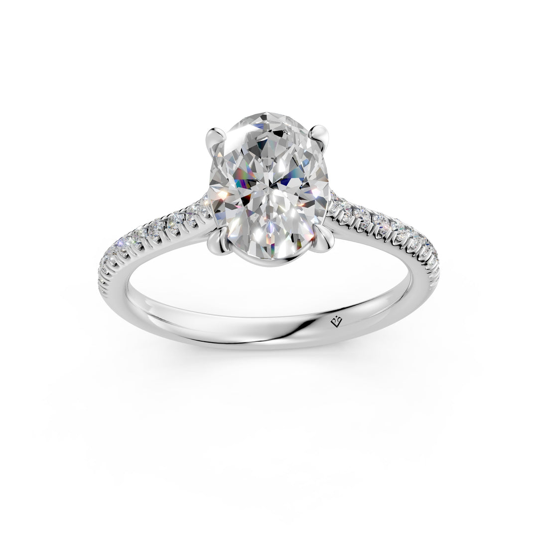 Aarunya Oval Solitaire Diamond Womens Ring