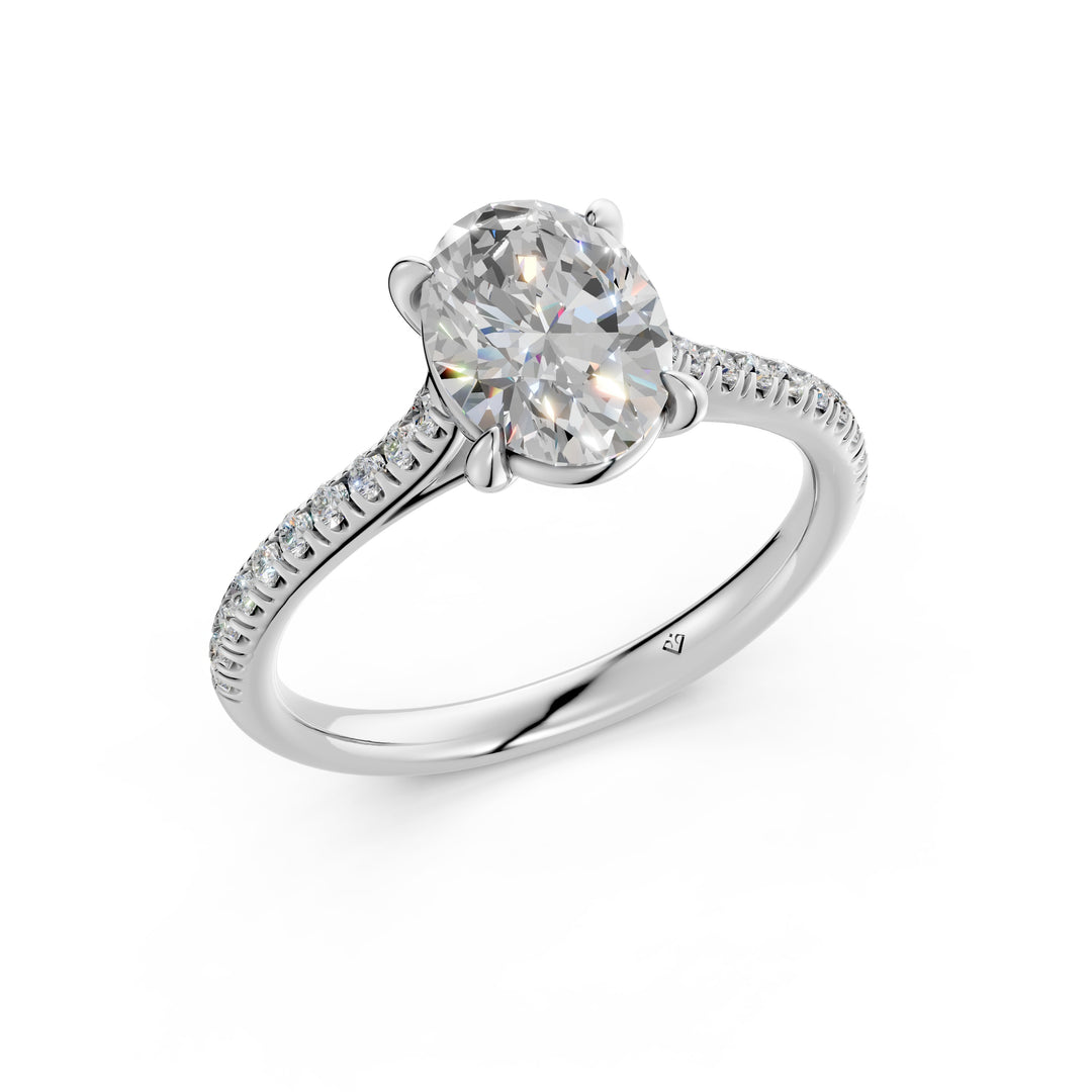 Aarunya Oval Solitaire Diamond Womens Ring