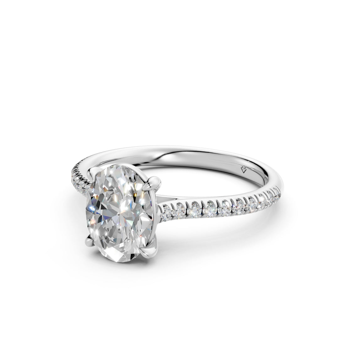 Aarunya Oval Solitaire Diamond Womens Ring