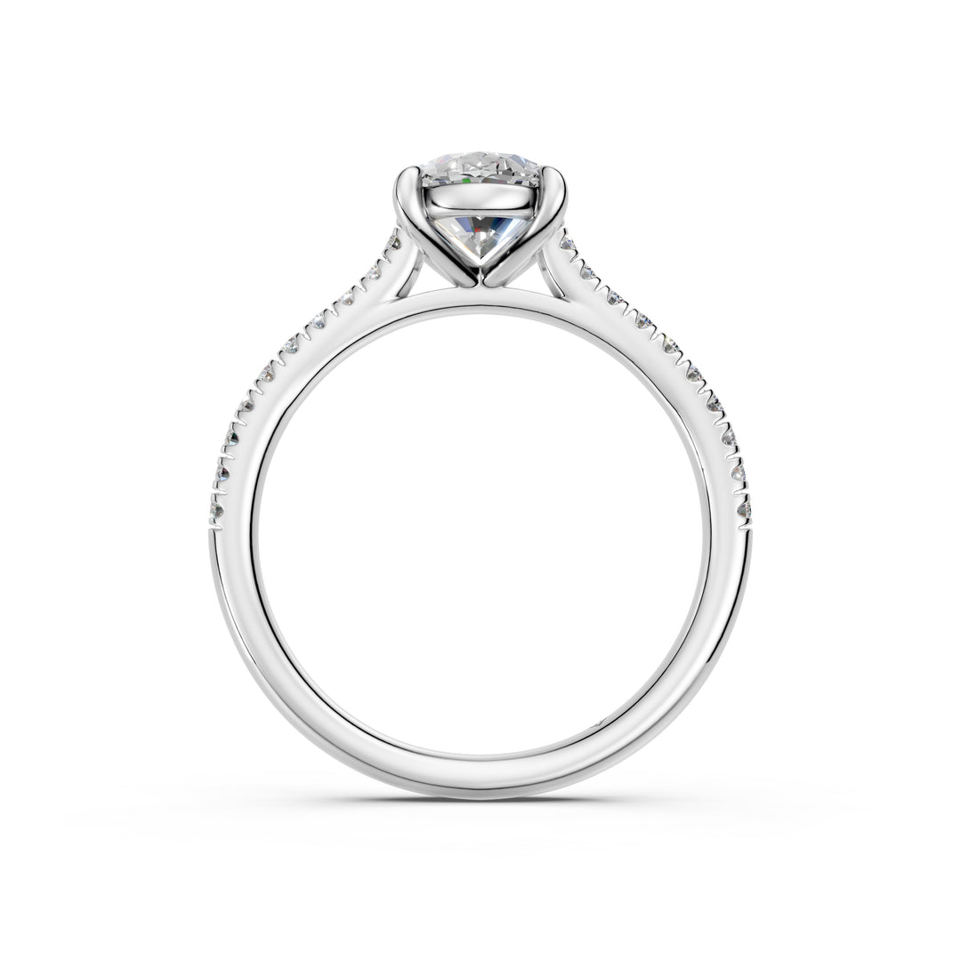 Aarunya Oval Solitaire Diamond Womens Ring