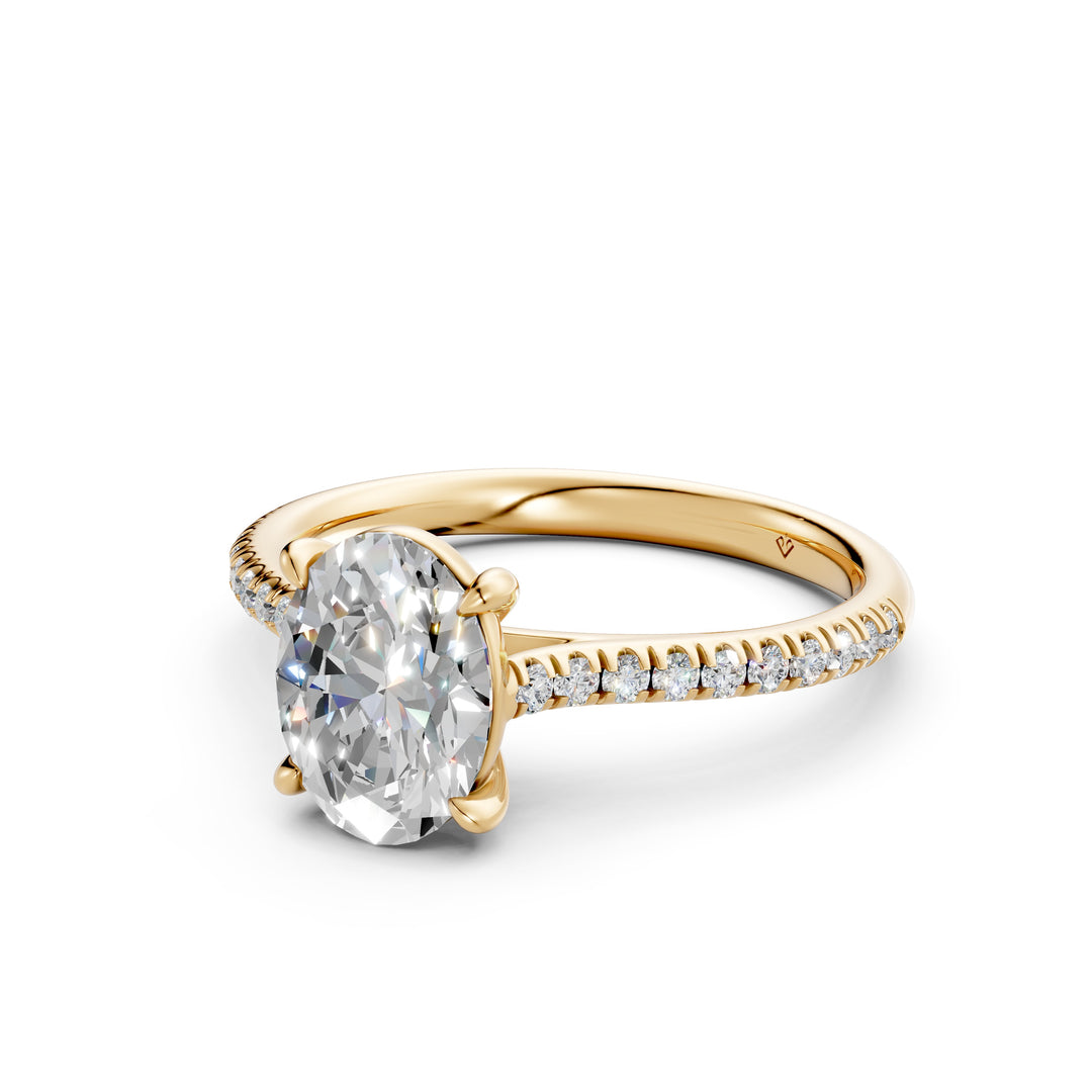 Aarunya Oval Solitaire Diamond Womens Ring
