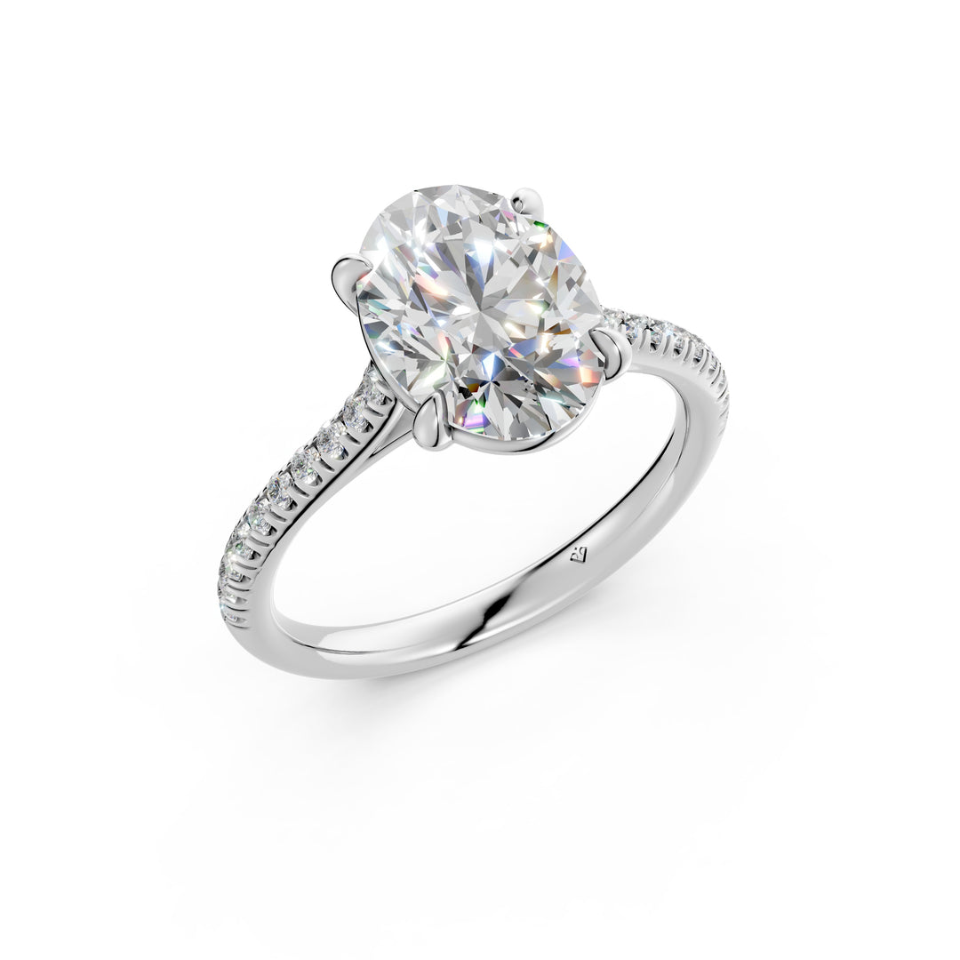 Aaradhya Oval Solitaire Diamond Womens Ring