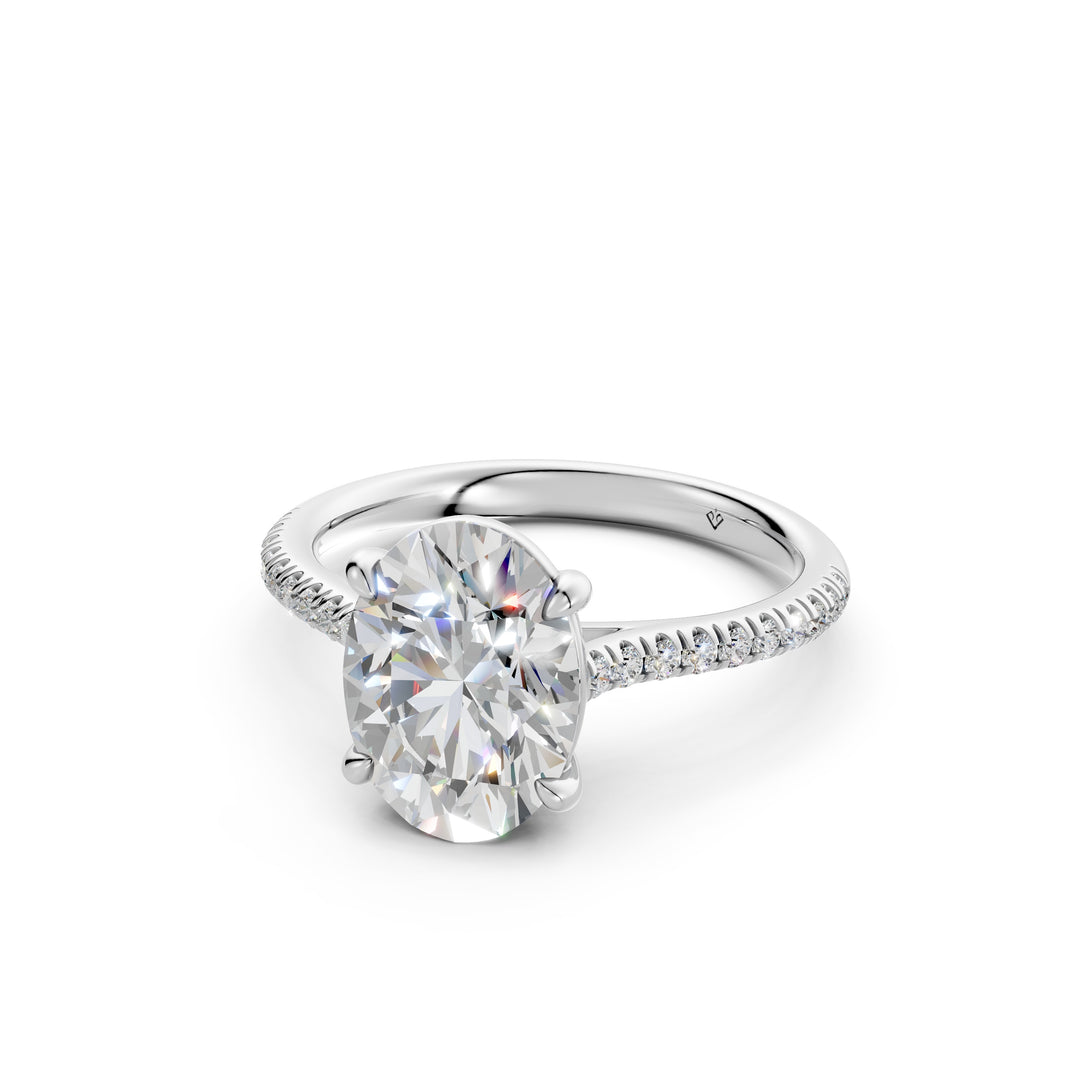 Aaradhya Oval Solitaire Diamond Womens Ring