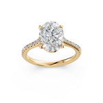 Load image into Gallery viewer, Aaradhya Oval Solitaire Diamond Womens Ring
