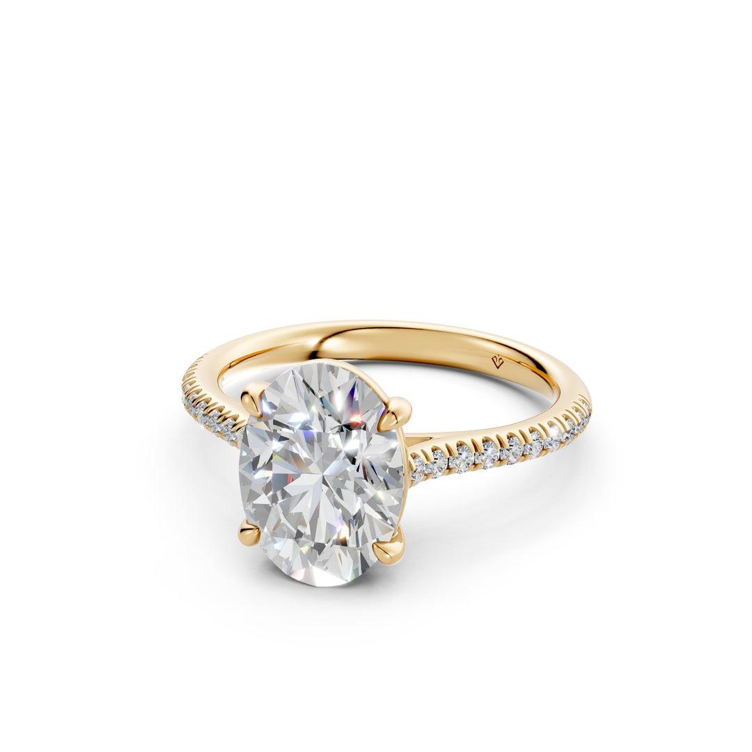 Aaradhya Oval Solitaire Diamond Womens Ring