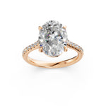 Load image into Gallery viewer, Aarohi Oval Solitaire Diamond Womens Ring
