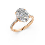 Load image into Gallery viewer, Aarohi Oval Solitaire Diamond Womens Ring
