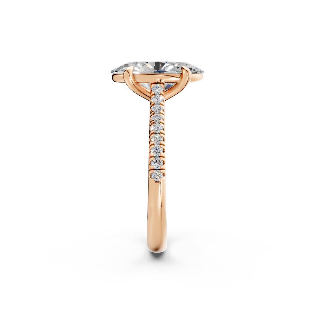 Aarohi Oval Solitaire Diamond Womens Ring