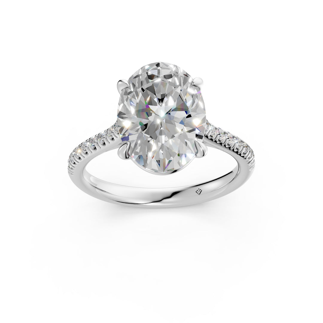 Aarohi Oval Solitaire Diamond Womens Ring