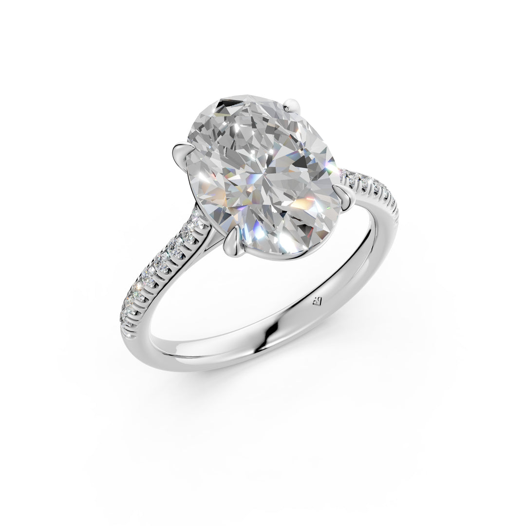 Aarohi Oval Solitaire Diamond Womens Ring