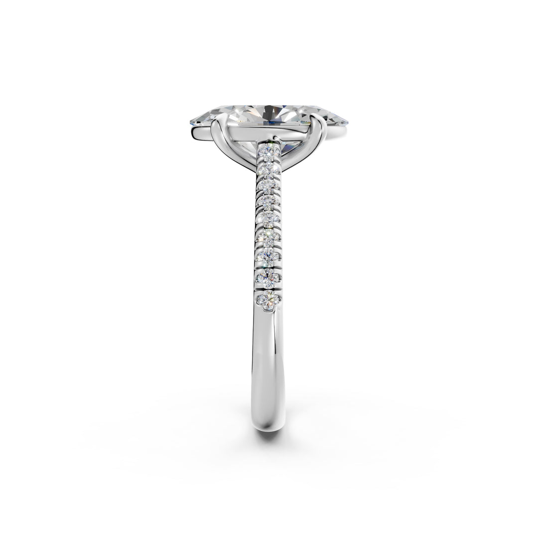 Aarohi Oval Solitaire Diamond Womens Ring