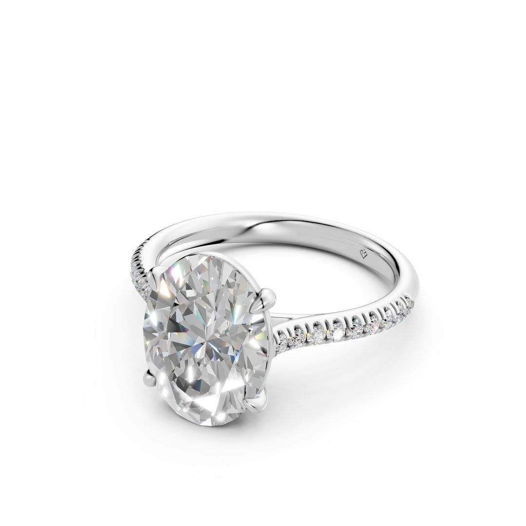 Aarohi Oval Solitaire Diamond Womens Ring