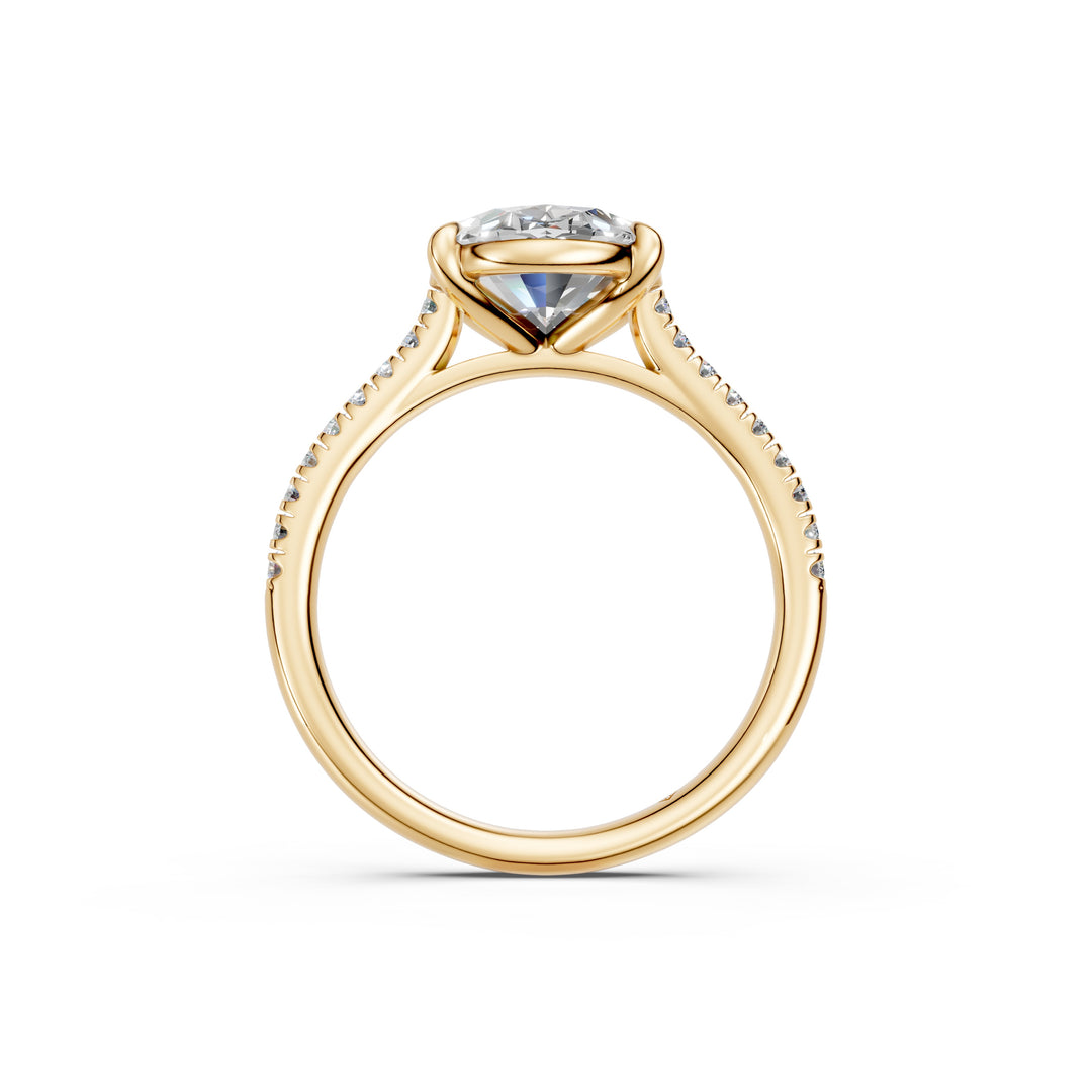 Aarohi Oval Solitaire Diamond Womens Ring
