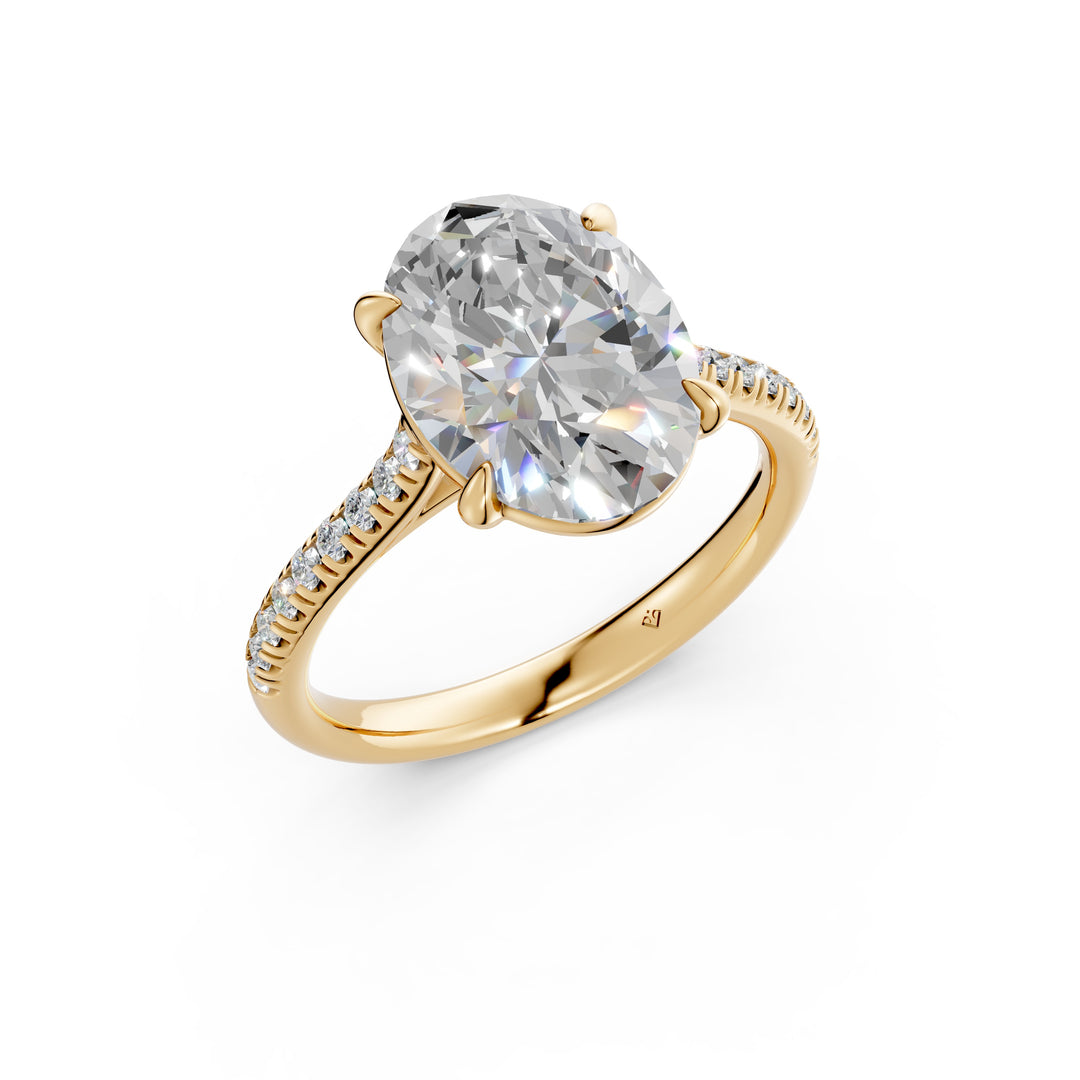 Aarohi Oval Solitaire Diamond Womens Ring