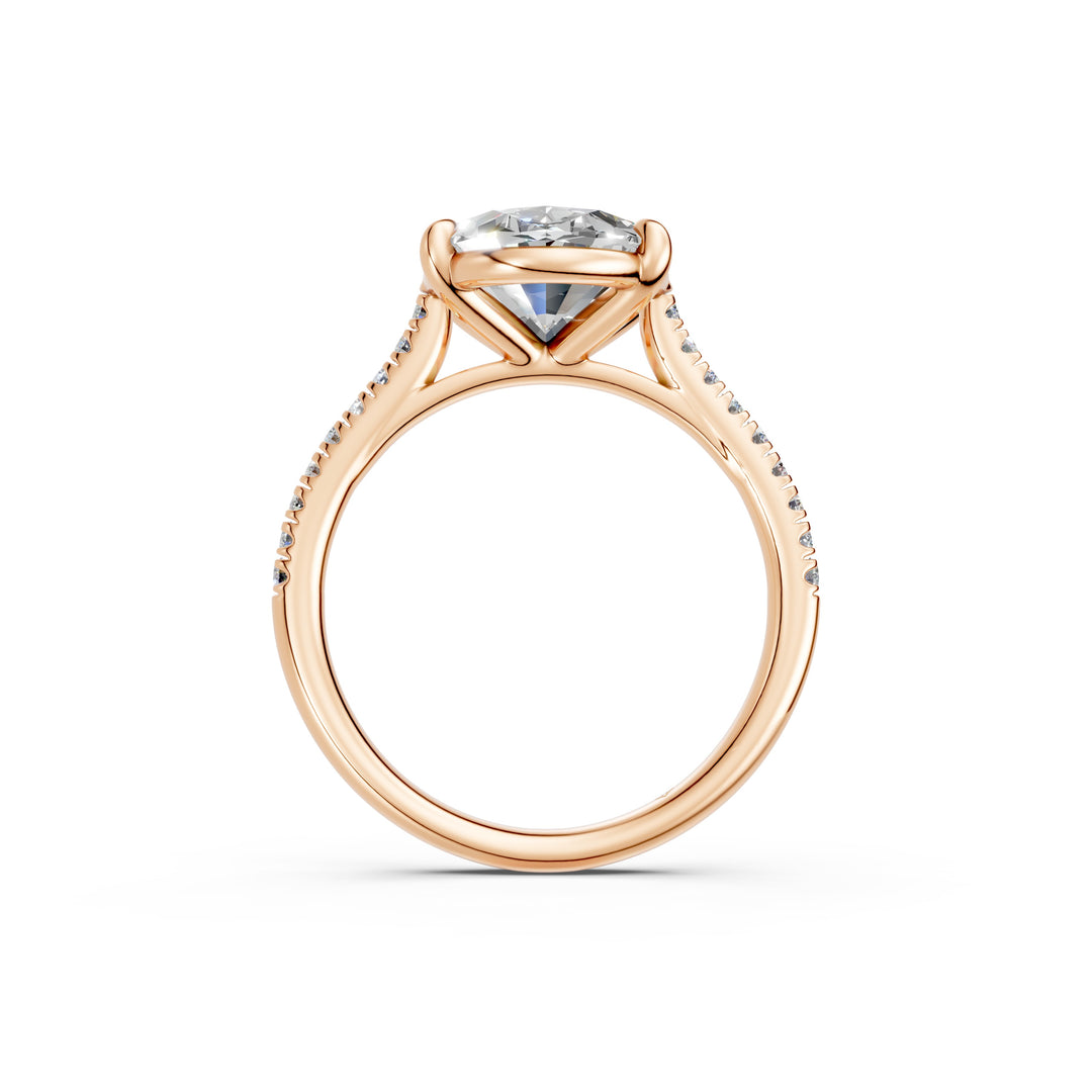 Ziyana Oval Solitaire Diamond Womens Ring