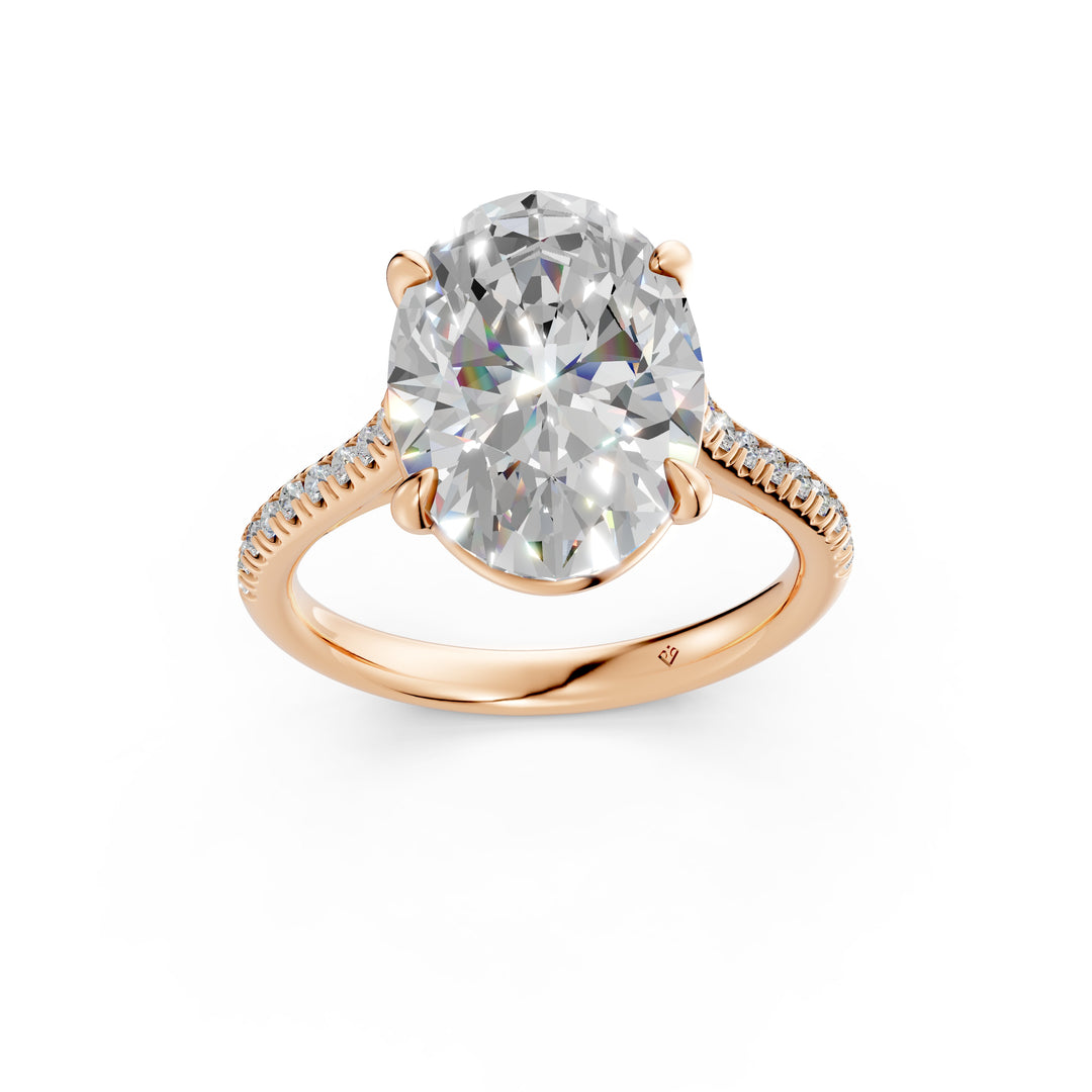 Ziyana Oval Solitaire Diamond Womens Ring