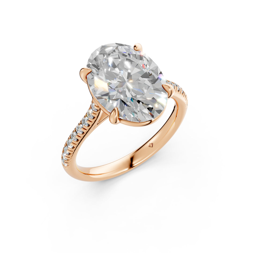 Ziyana Oval Solitaire Diamond Womens Ring