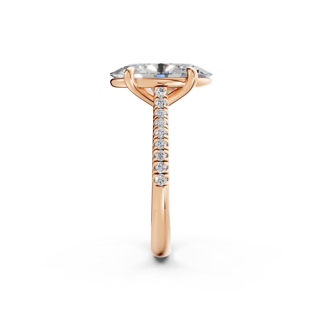 Ziyana Oval Solitaire Diamond Womens Ring