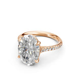 Load image into Gallery viewer, Ziyana Oval Solitaire Diamond Womens Ring
