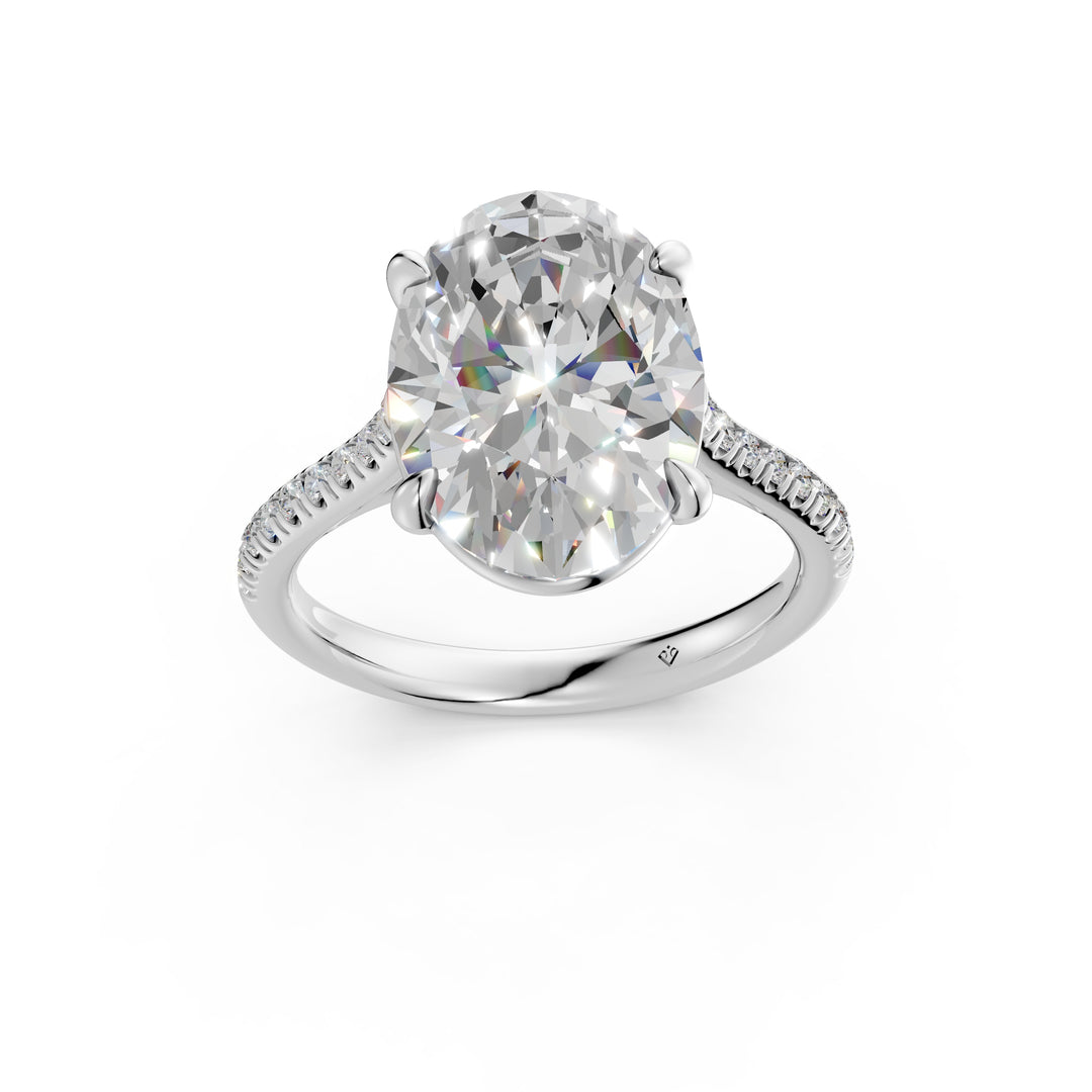 Ziyana Oval Solitaire Diamond Womens Ring