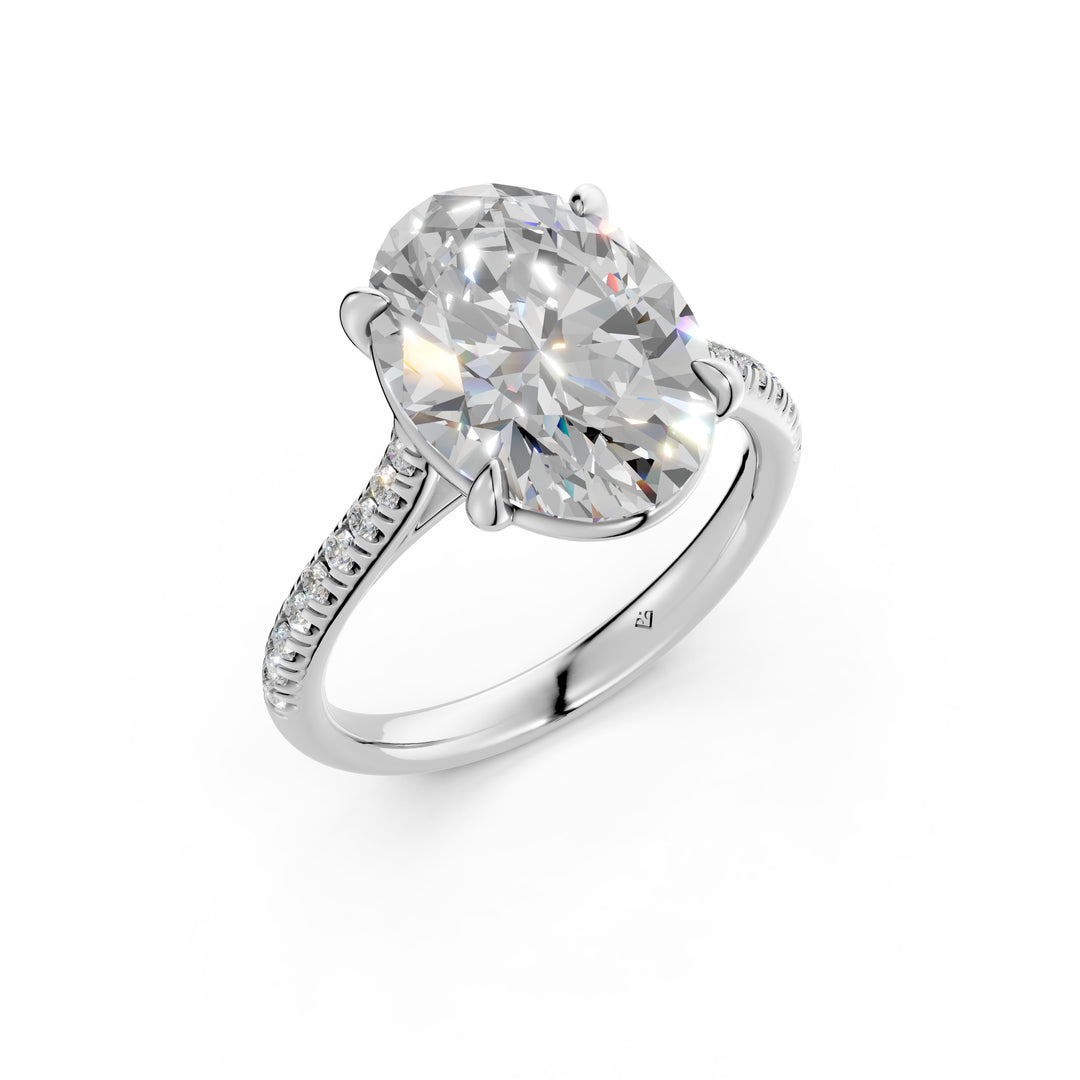 Ziyana Oval Solitaire Diamond Womens Ring
