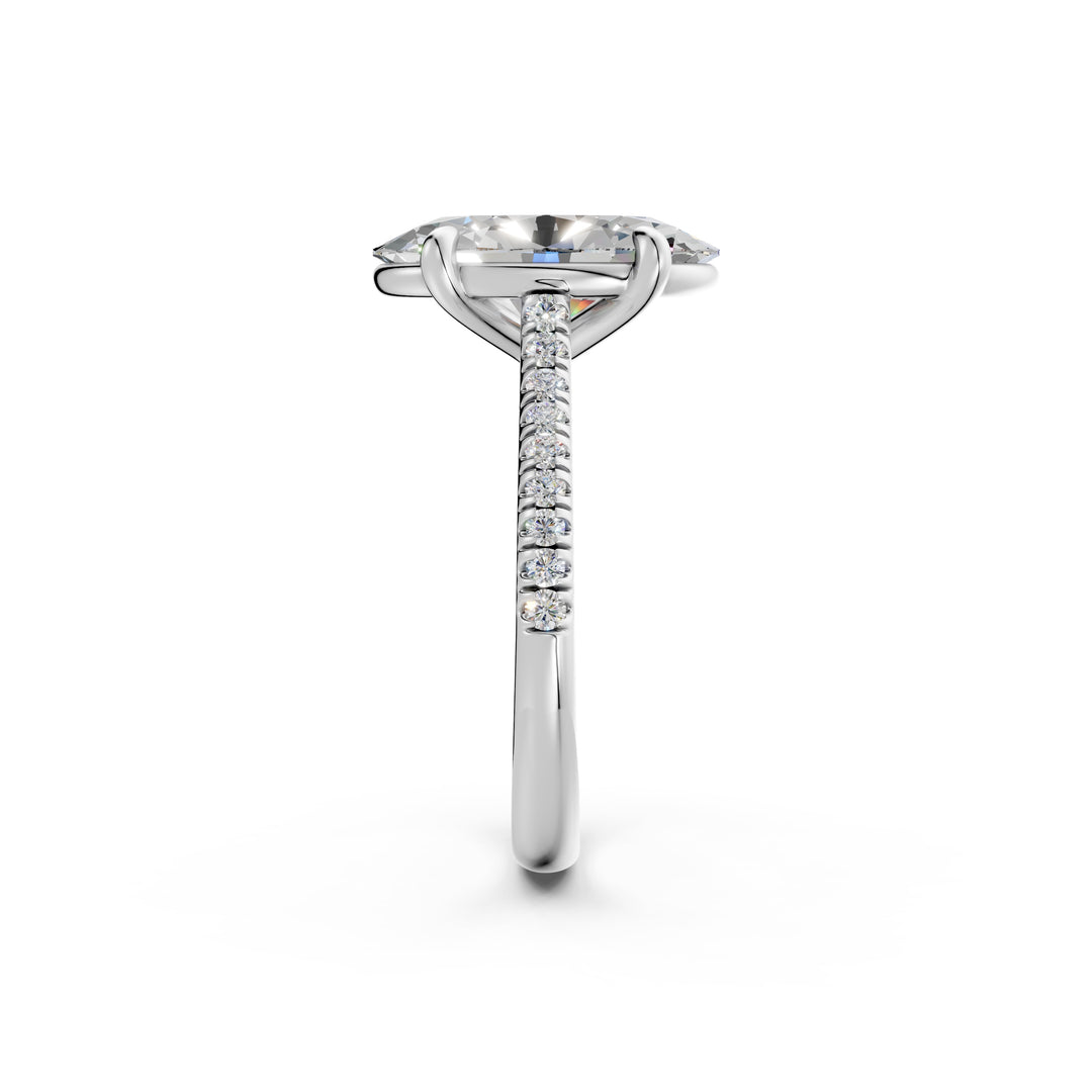 Ziyana Oval Solitaire Diamond Womens Ring