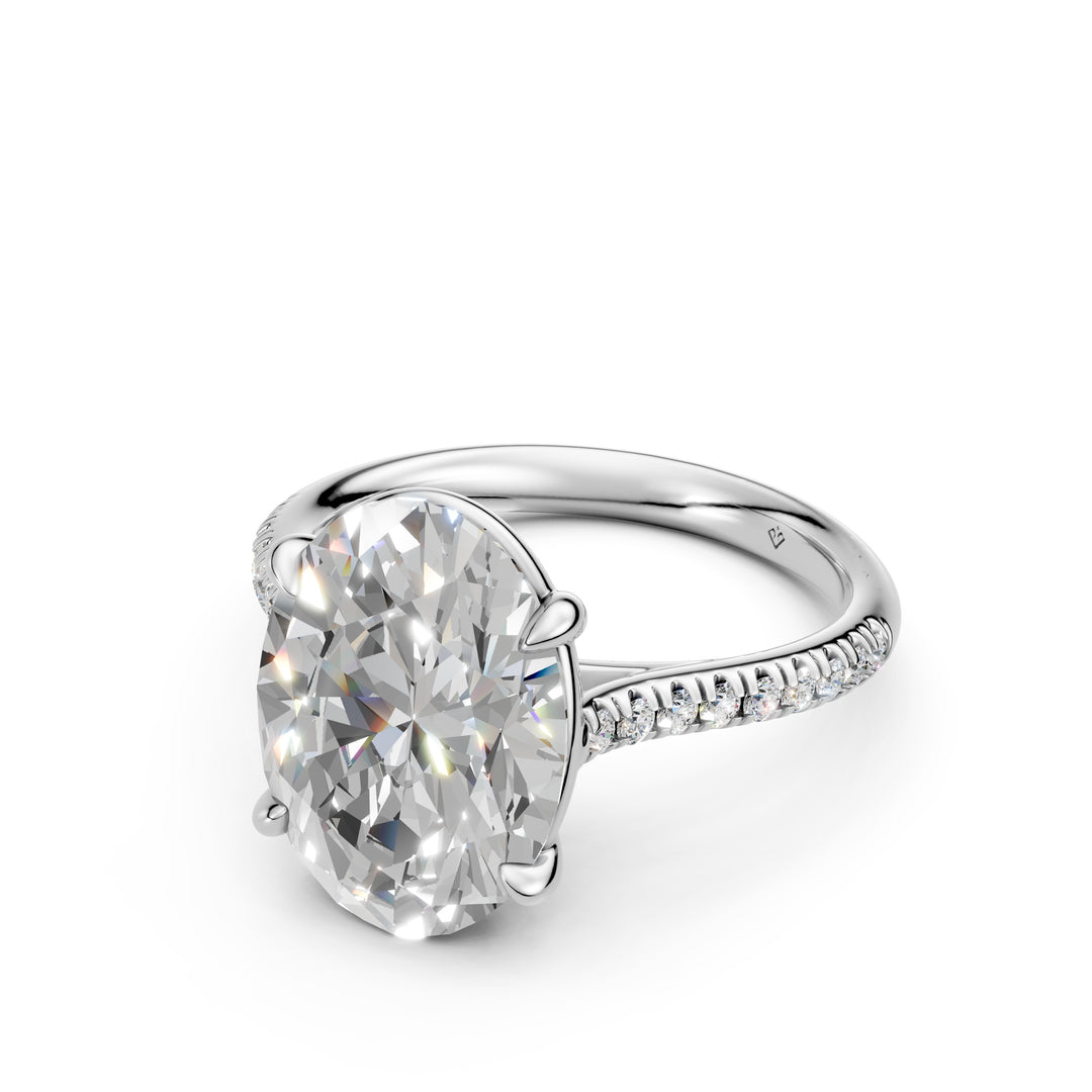 Ziyana Oval Solitaire Diamond Womens Ring