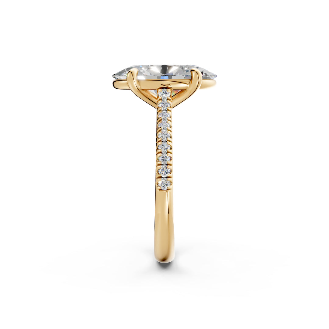 Ziyana Oval Solitaire Diamond Womens Ring