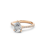 Load image into Gallery viewer, Zira Pear Solitaire Diamond Womens Ring
