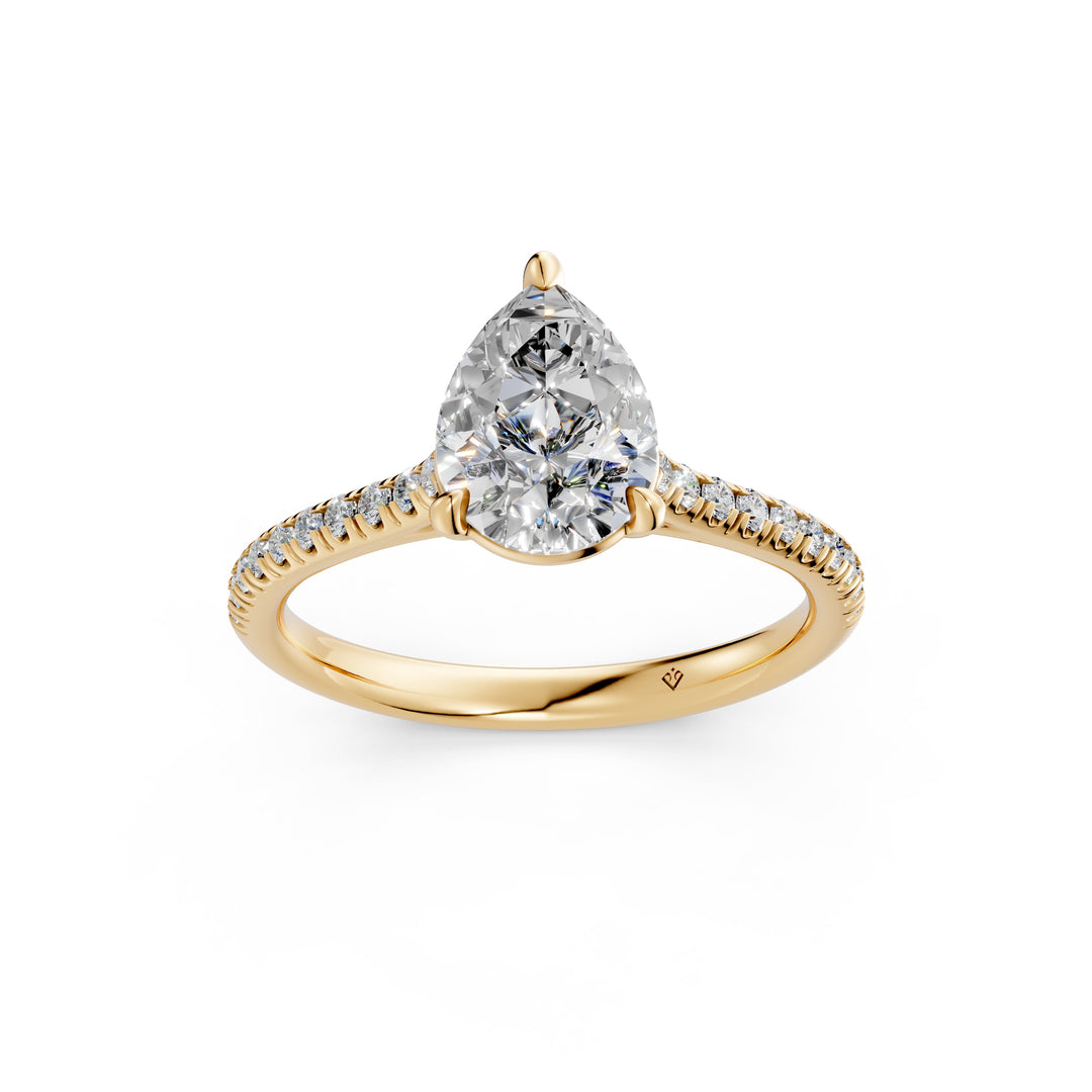Zira Pear Solitaire Diamond Womens Ring