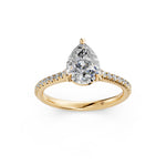 Load image into Gallery viewer, Zira Pear Solitaire Diamond Womens Ring
