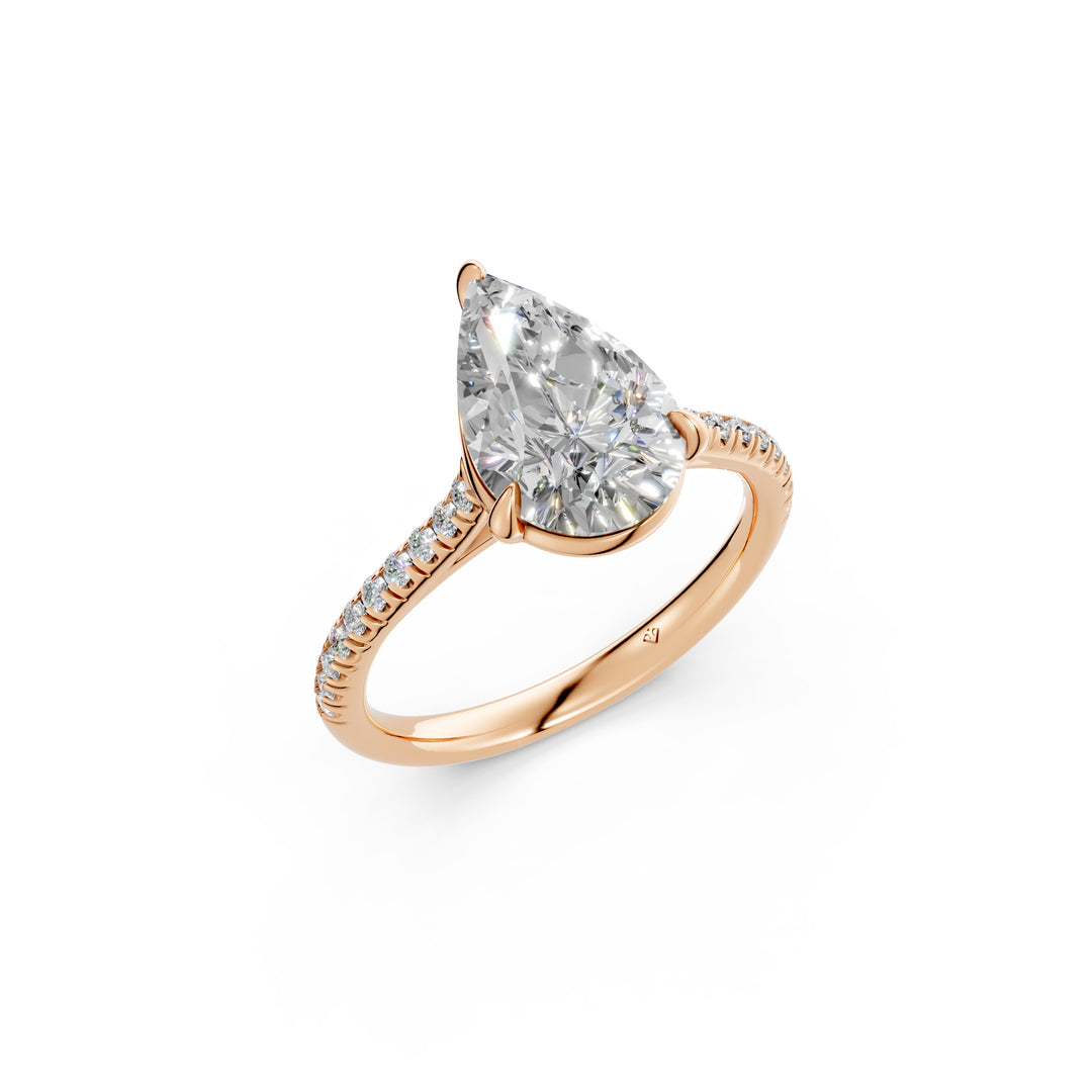 Ziana Pear Solitaire Diamond Womens Ring