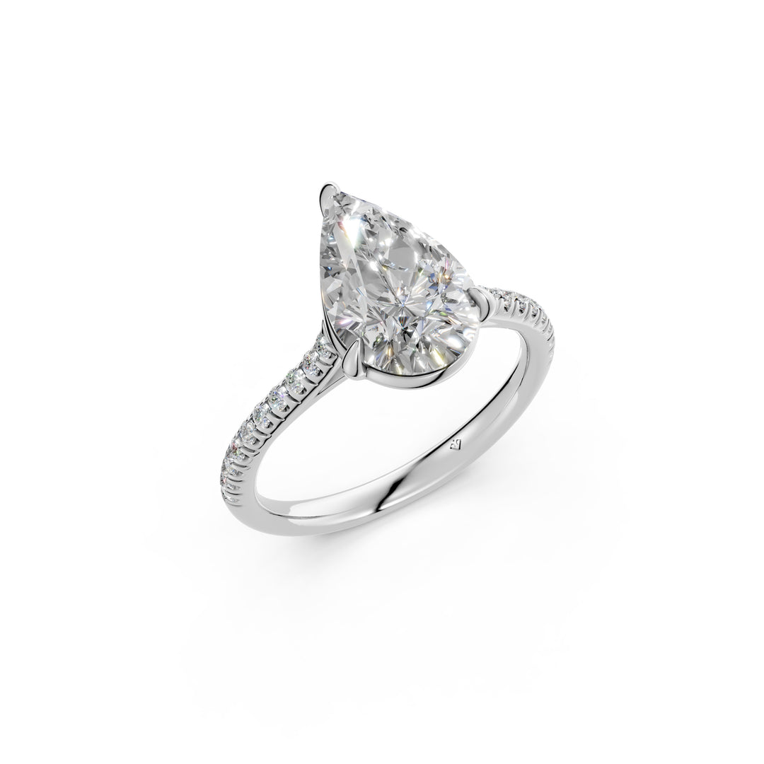 Ziana Pear Solitaire Diamond Womens Ring