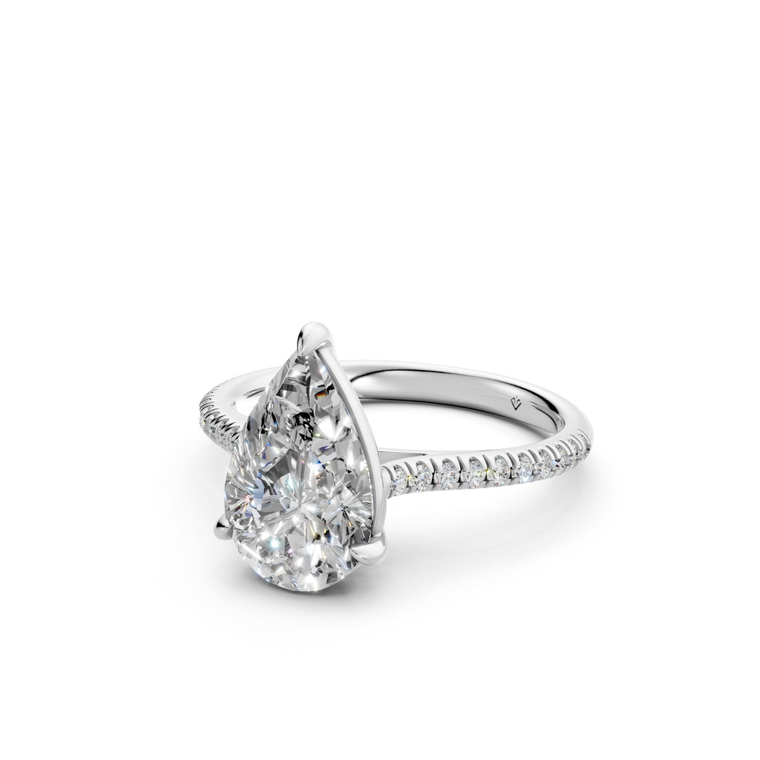 Ziana Pear Solitaire Diamond Womens Ring