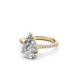 Load image into Gallery viewer, Ziana Pear Solitaire Diamond Womens Ring
