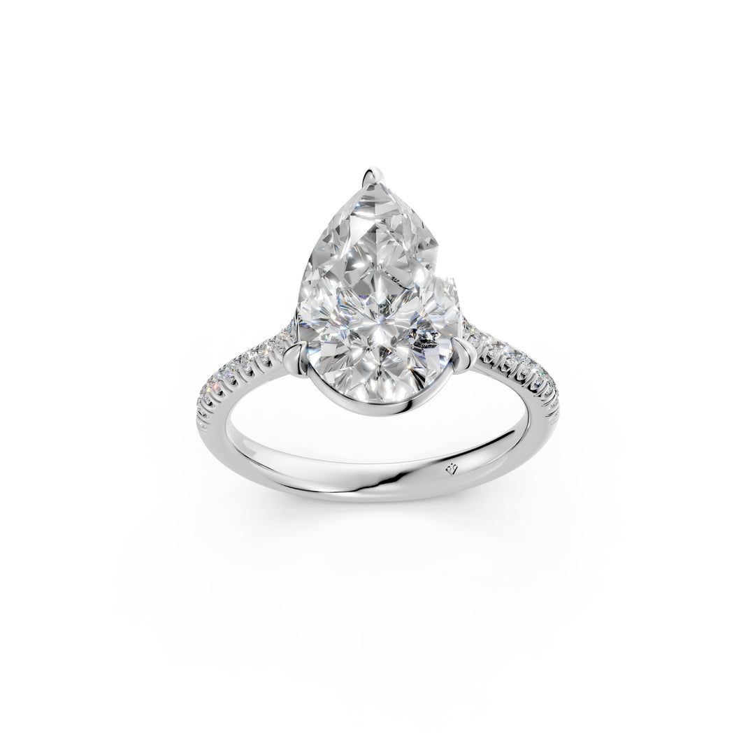 Zeira Pear Solitaire Diamond Womens Ring