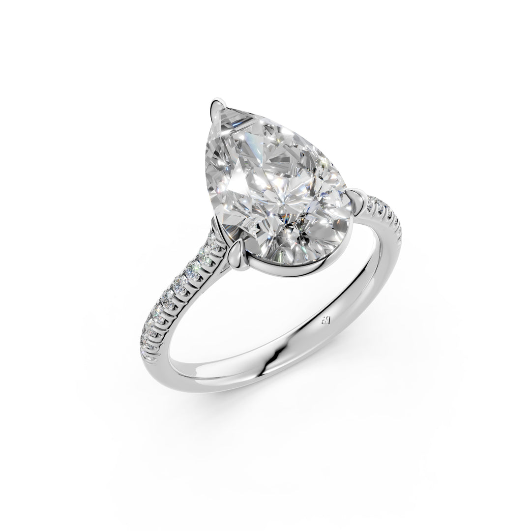 Zeira Pear Solitaire Diamond Womens Ring