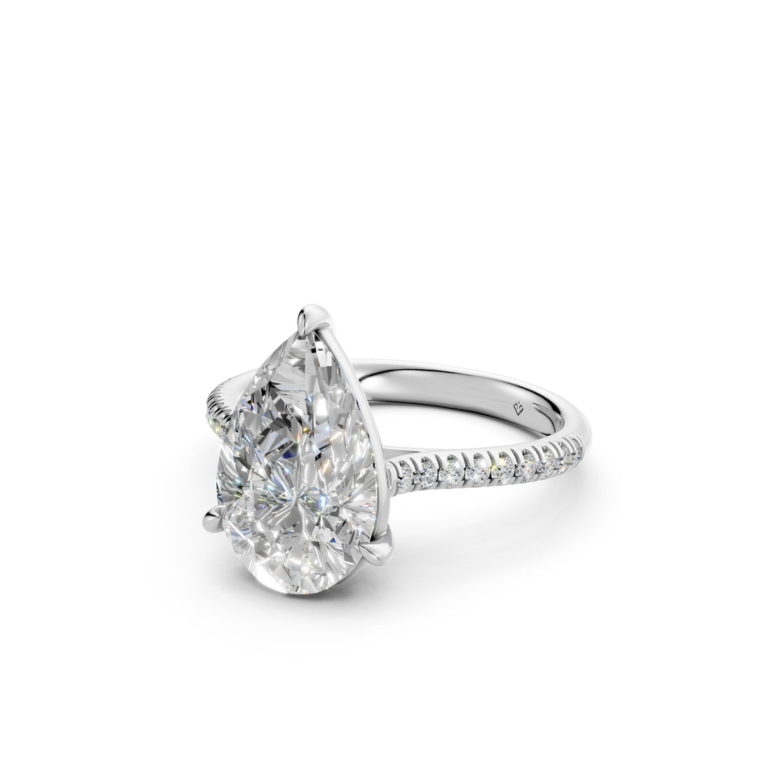 Zeira Pear Solitaire Diamond Womens Ring