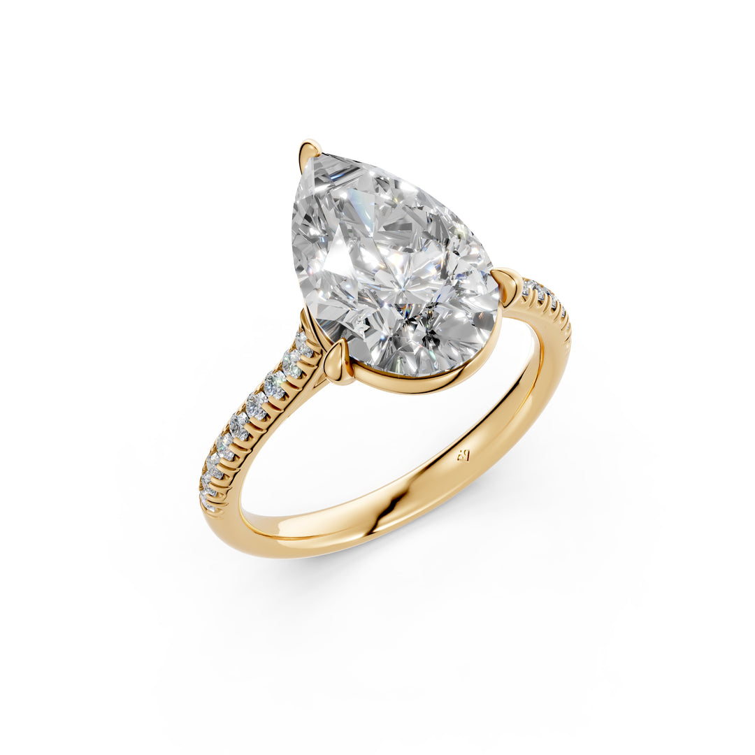 Zeira Pear Solitaire Diamond Womens Ring
