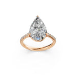 Load image into Gallery viewer, Zarza Pear Solitaire Diamond Womens Ring
