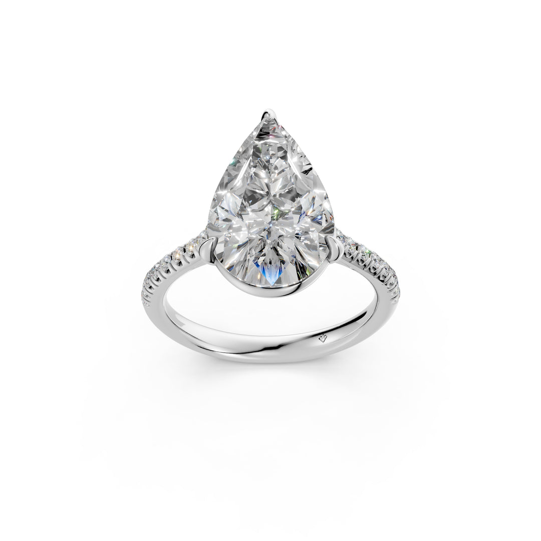 Zarza Pear Solitaire Diamond Womens Ring
