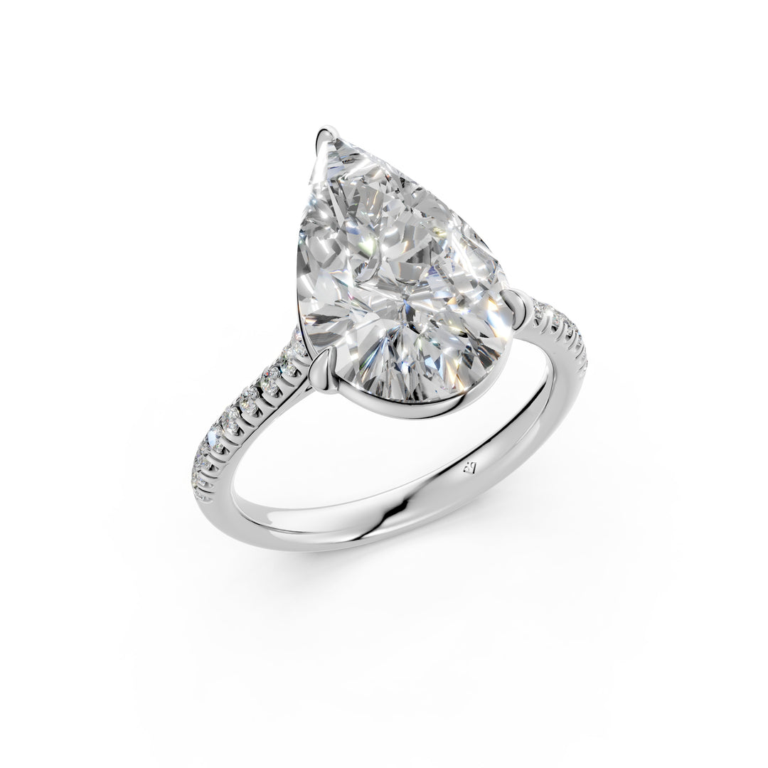 Zarza Pear Solitaire Diamond Womens Ring