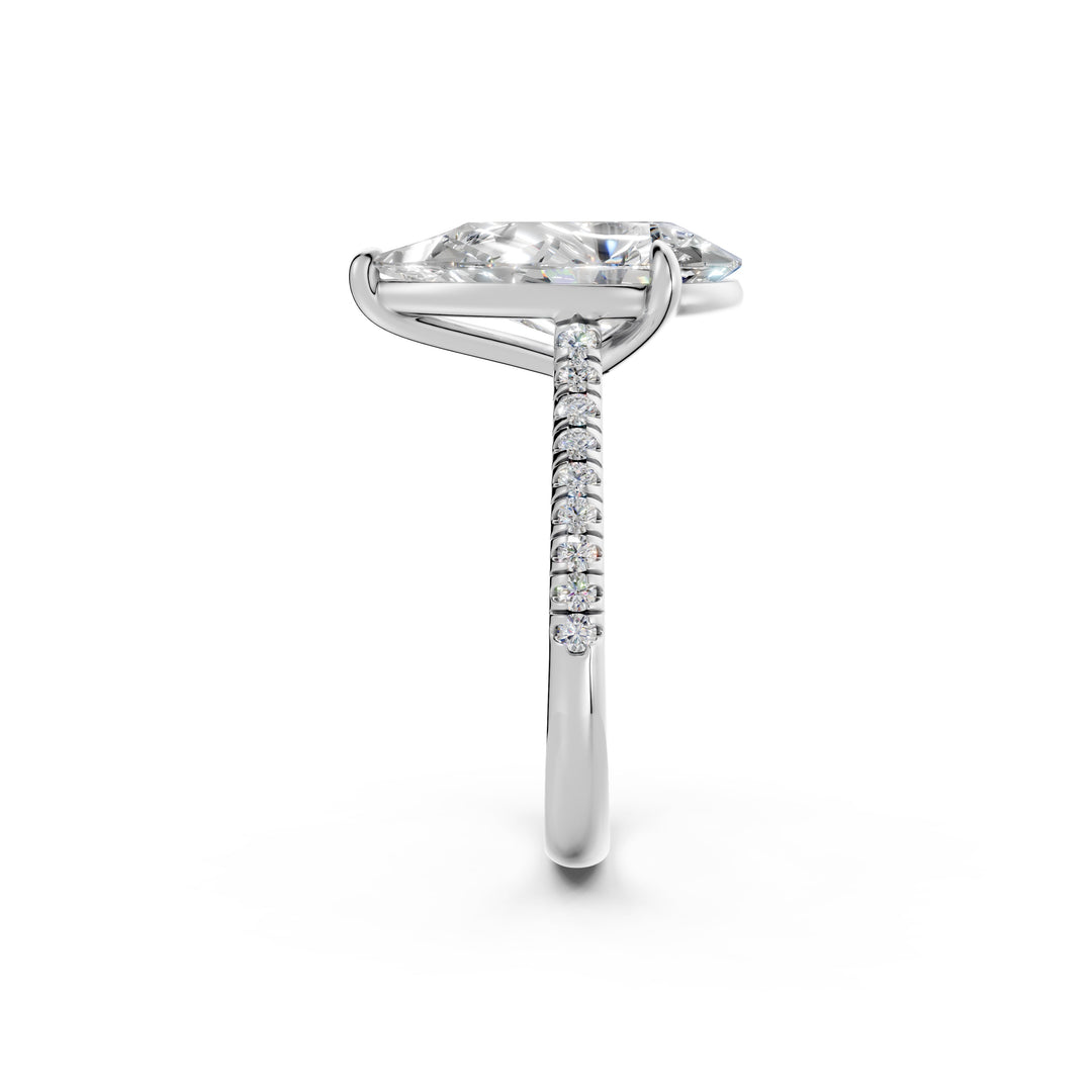 Zarza Pear Solitaire Diamond Womens Ring