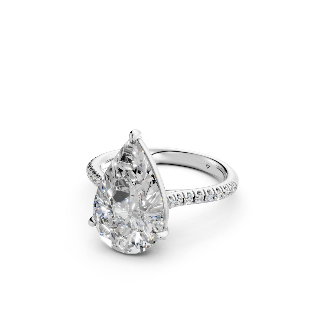 Zarza Pear Solitaire Diamond Womens Ring