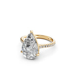 Load image into Gallery viewer, Zarza Pear Solitaire Diamond Womens Ring
